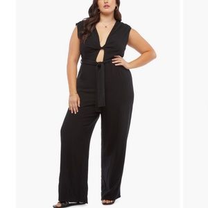 NWT JustFab Front Twist Jumpsuit Black